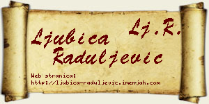 Ljubica Raduljević vizit kartica